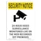 Signmission OSHA Security Sign, 5" Height, 24 Hour Video Surveillance With Symbol, Portrait OS-SN-D-35-V-11692 - alternate 1
